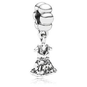 PANDORA Party Girl Dangle Authentic Sterling Silver Dress Dance Fun Female Style